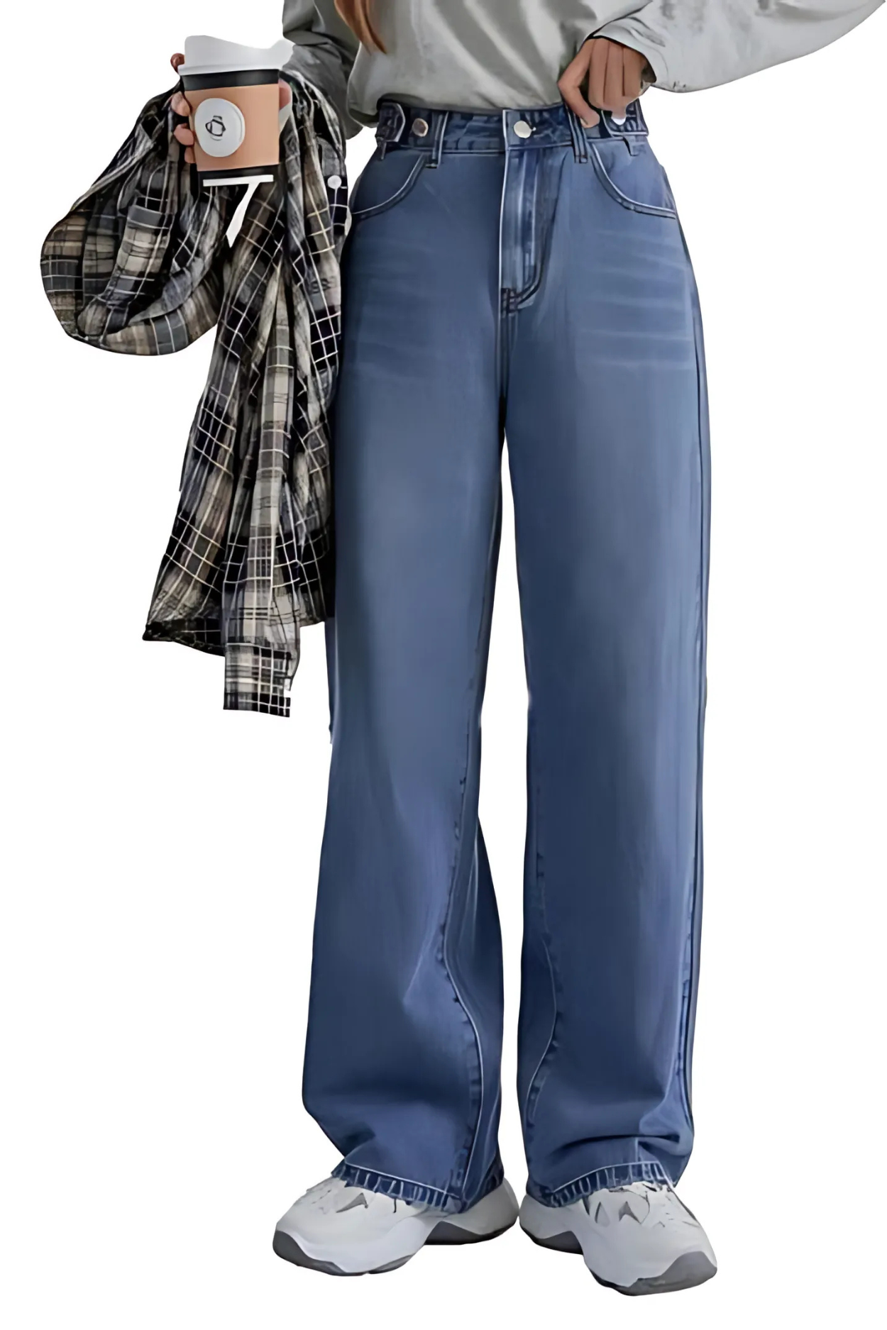 straight fit blue jeans