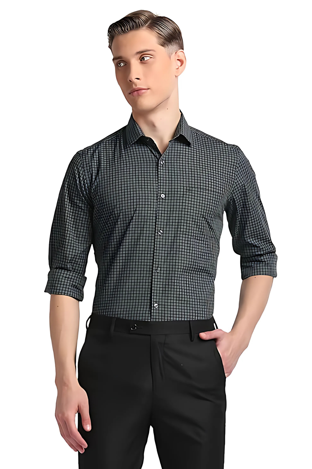 male checkered shirt