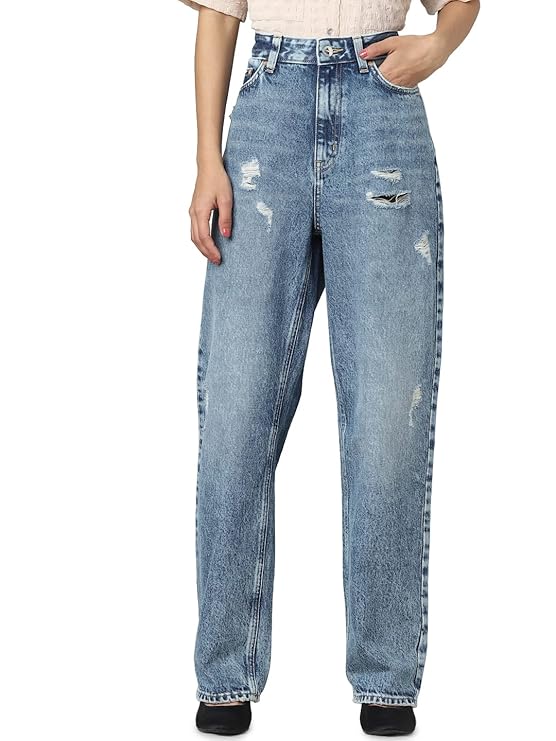 Straight fit denim jeans