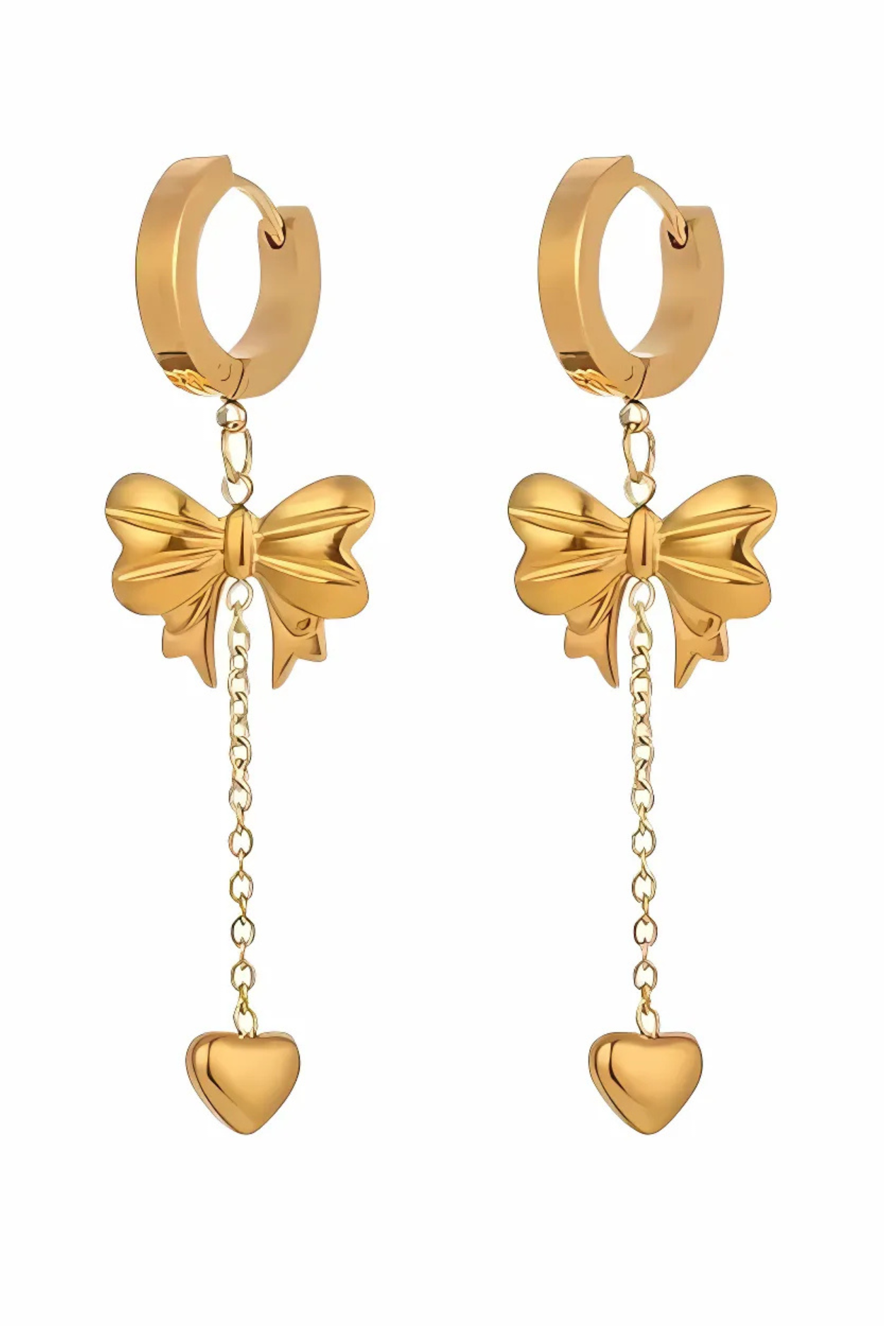 Female gold earrings