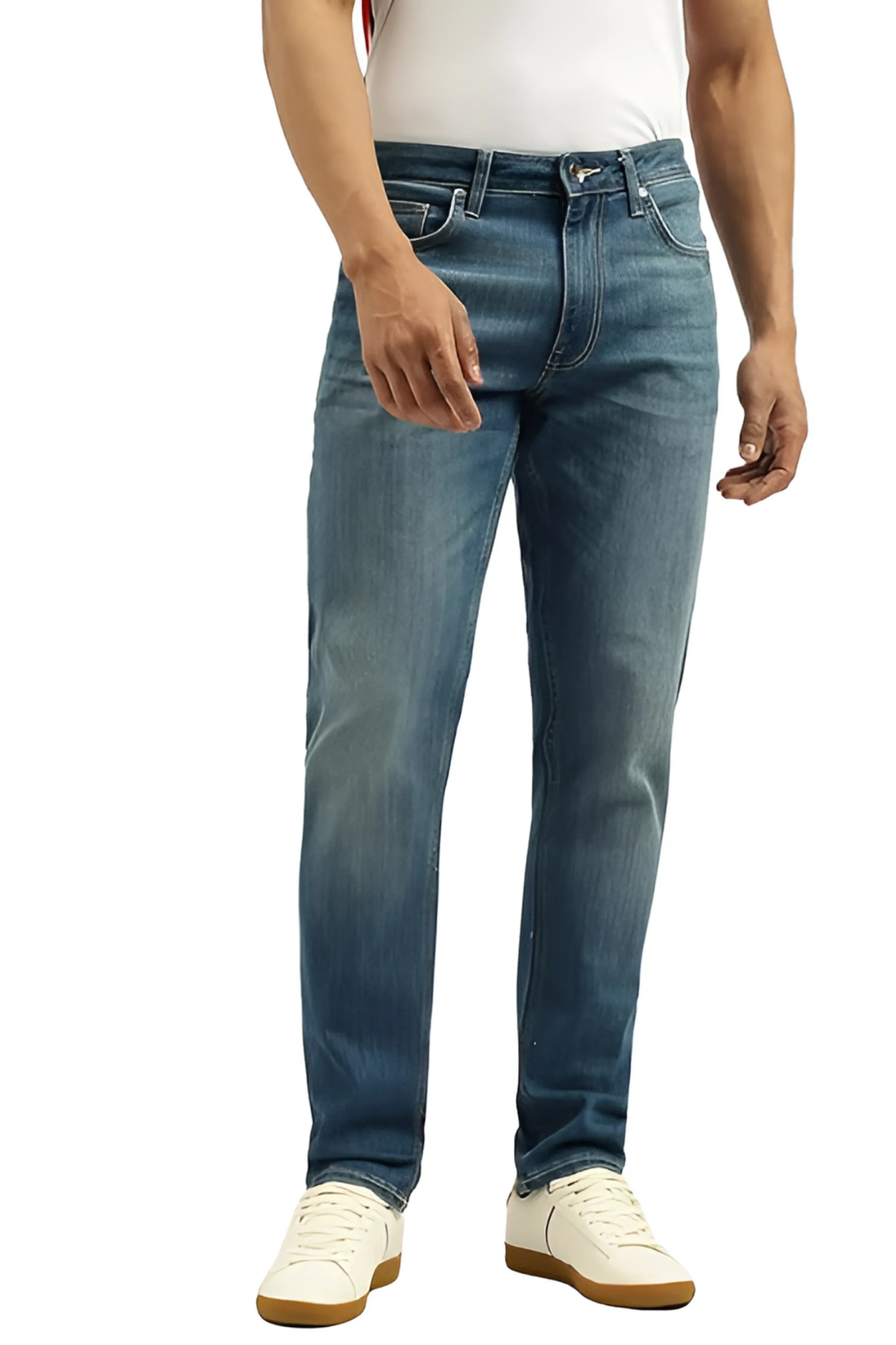 Straight fit blue jeans